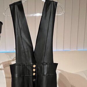 Zara Faux Leather Midi Dress NWOT